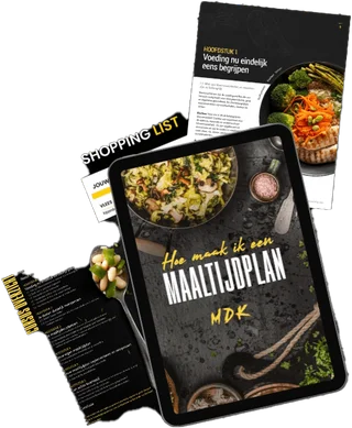 Maaltijdplan en boodschappenlijst op een tablet