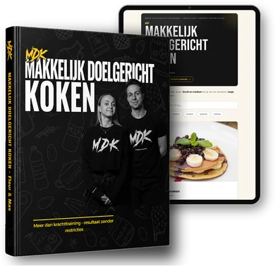 Het MDK-kookboek Makkelijk Doelgericht Koken als hardcover en digitaal op een iPad